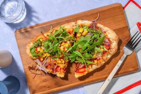 Pesto and Greek Style Cheese Naanizza 