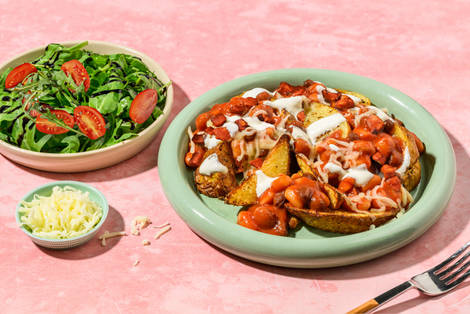 Cheesy Chipotle Bean and Chorizo Chilli Loaded Wedges