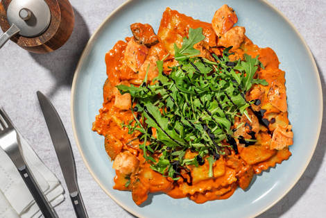 Chicken, Spinach and Ricotta Ravioli in Cajun Sauce