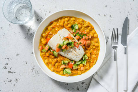 Indisk-inspirerad pannstekt vit fisk