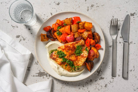 Harissa-kryddad ugnsbakad kolja