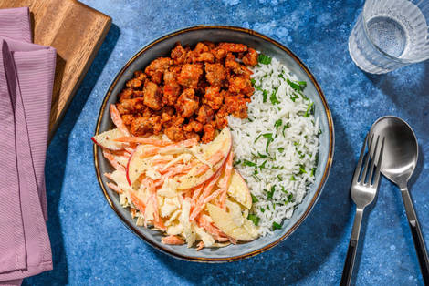 Snabb ”buffalo”-glaserad fläskfärs