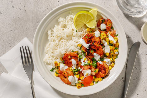 Peruviansk inspireret rejebowl