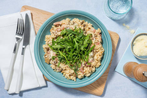 Oven-Baked Bacon & Mushroom Risotto