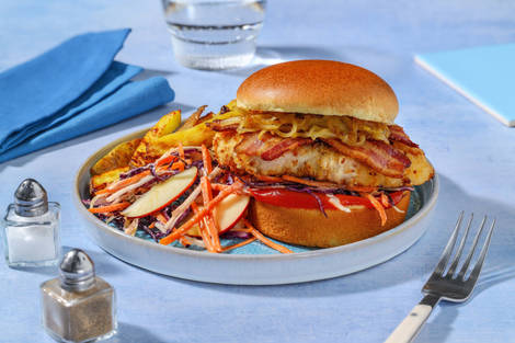 American Style Bacon and Chicken Schnitzel Sando