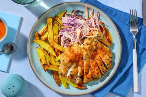 Sesame Chicken Schnitzel and Gochujang Butter Sauce