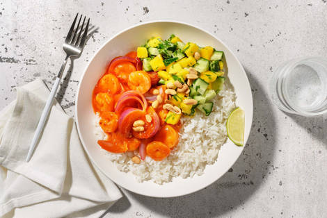 Glaserad räkbowl på karibiskt vis