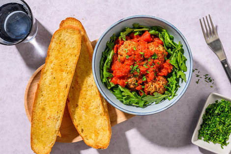 Vegofärsalbondigas i tomatsås