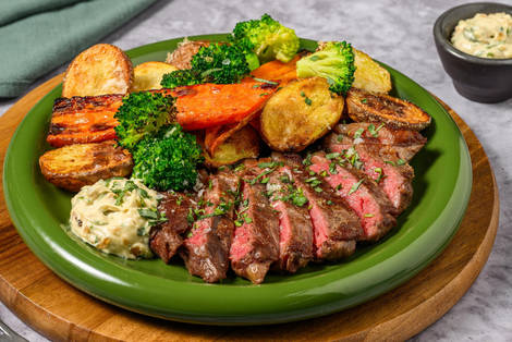 Vintrig rumpstek och dragondipp