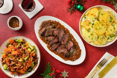 Entrecôte et jus de veau aux cranberries