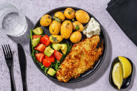 Pistagebakad vit fisk