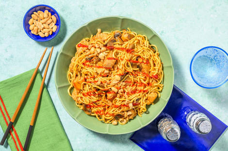 Bulgogi Chicken and Mushroom Noodles