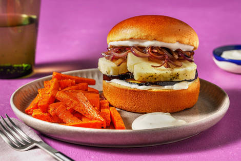 Grillkäse-Auberginen-Burger