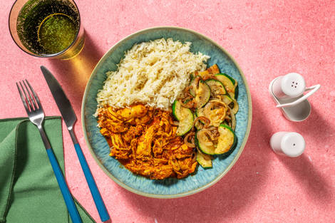 Bol de pollo desmechado especiado