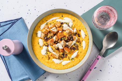 Soupe de potimarron et croûtons de ciabatta