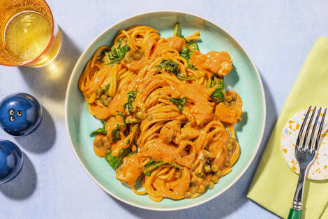 Easy Peasy Harissa Double Chicken Spaghetti