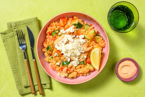 Greek Style Cheese and Couscous Salad