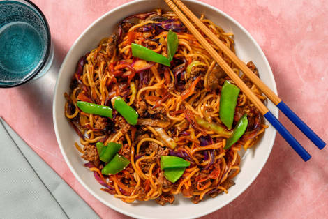 Easy Peasy Korean Style Beef and Veggie Gyoza Noodles