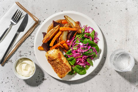 BBQ-panert torsk og renbuefries