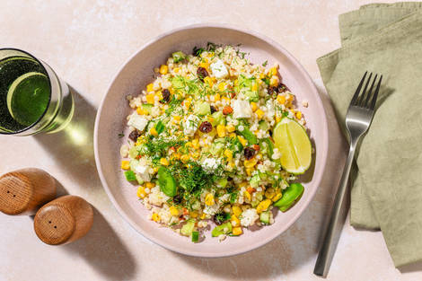 Couscous perlato ai porri, mais e sommacco