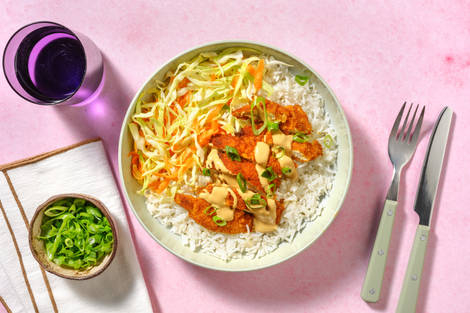 Schnitzel de poulet, riz ail & gingembre