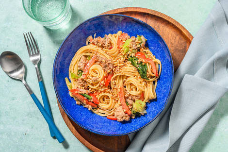 Saucy Peanut Turkey Noodles