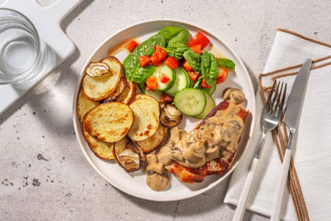 Hauts de cuisse de poulet et champignons crémeux