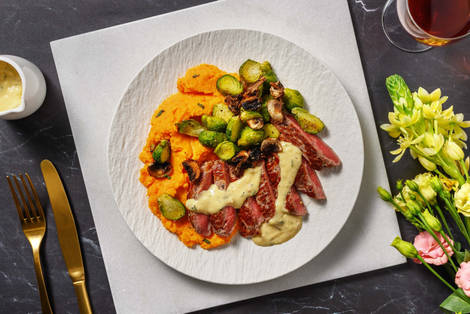 Double contre-filet et sauce à la crème à l'estragon