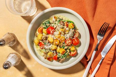 SuperQuick Sausage and Gnocchi Skillet