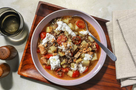 Zuppa di lenticchie e burrata pugliese Igp