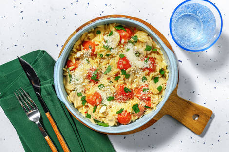 Chilli and Cherry Tomato Orzo with Irish Bacon