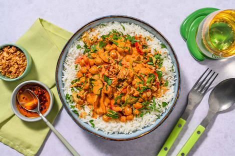 Snabb thailändsk röd kikärtscurry