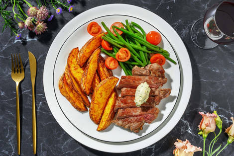 Feines Bio-Rinderhüftsteak mit Bärlauchbutter