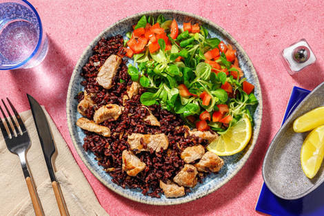 Gamberi al limone e riso nero