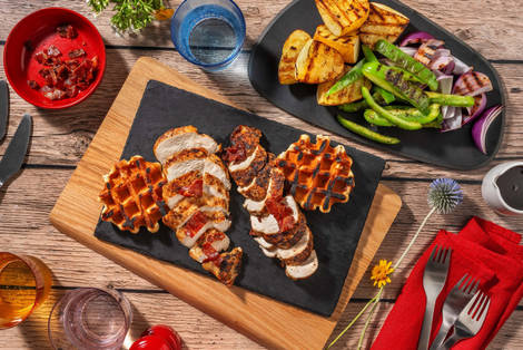 Grilled Dry-Rubbed Chicken and Waffles