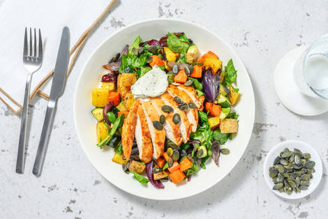 BBQ-marineret kylling og zucchini