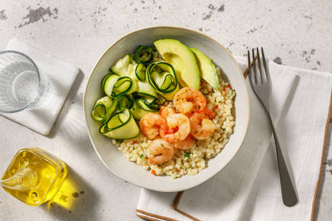 Perlecouscous- og rekebowl