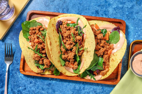 Mini tortillas di pollo e salsa rosa