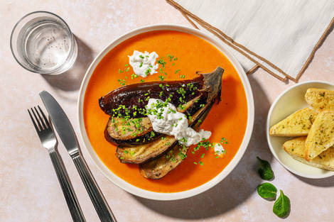 Berenjena asada con burrata italiana