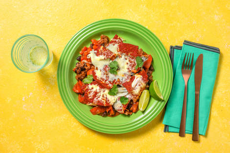 Nachoschotel met rundergehakt en cheddar