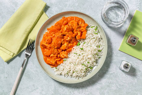 Bio-Hähnchengeschnetzeltes in Tomaten-Sahnesoße