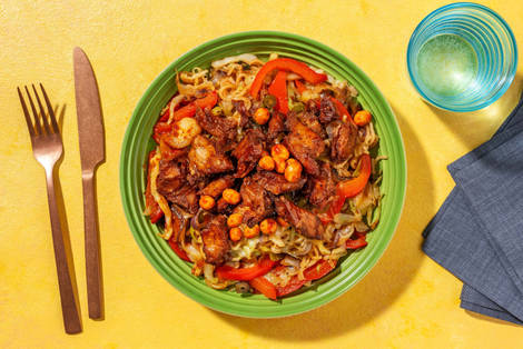 Nouilles aux émincés végétariens en sauce hoisin