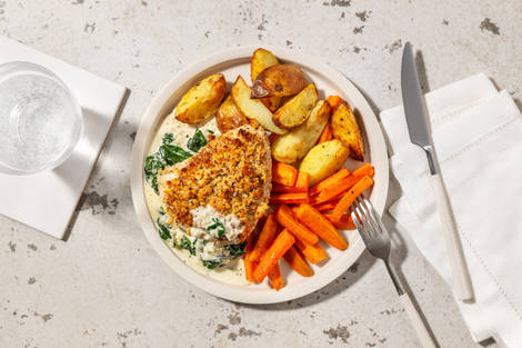 Hähnchen unter Senfbrösel-Haube