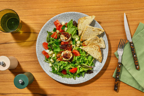 Warm Double Goat's Cheese and Apple Salad