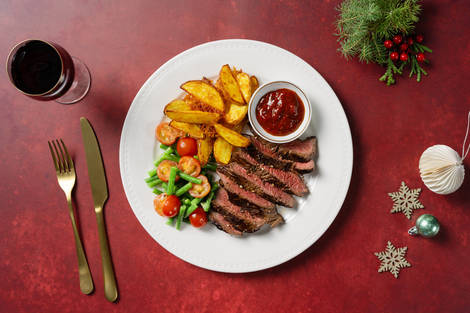 Feines Rinderhüftsteak mit Pflaumendip