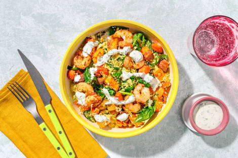 Moroccan Prawns and Roast Veg Bulgur