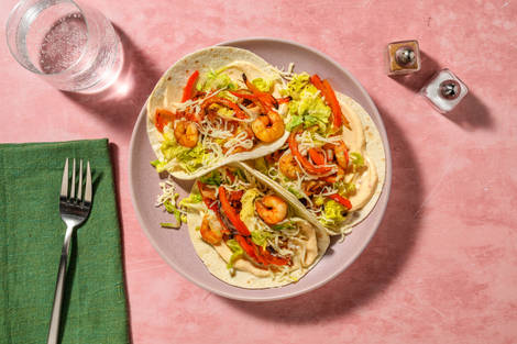 Peri Peri King Prawn and Charred Pepper Tacos 