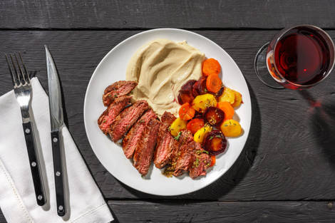 Tagliata di manzo e carote arcobaleno al miele