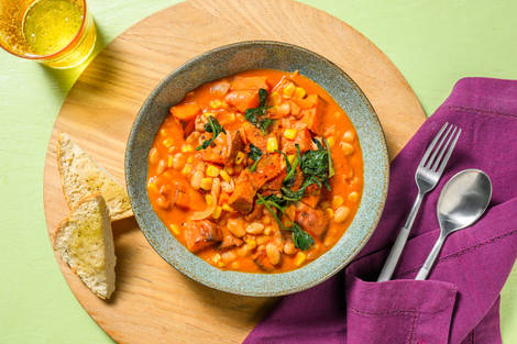 Creamy Mexican Style Spiced Stew and Ciabatta