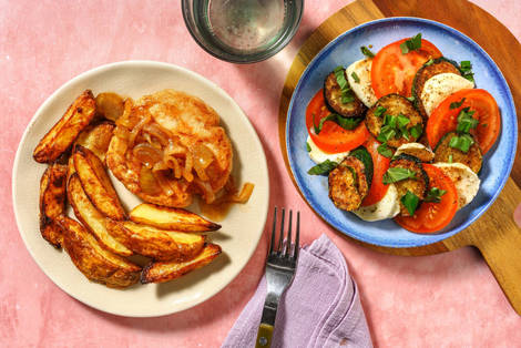 Kipburger met courgette caprese 